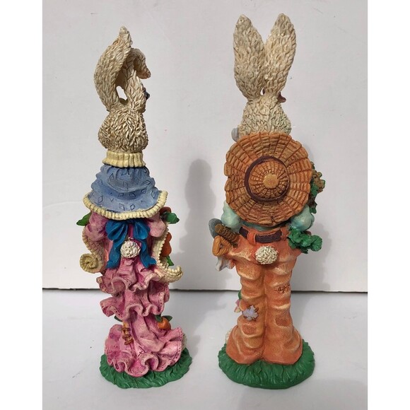 Easter Bunny Mini Figures Couple Rabbits Figurines 8" tall x 2" - Picture 7 of 10